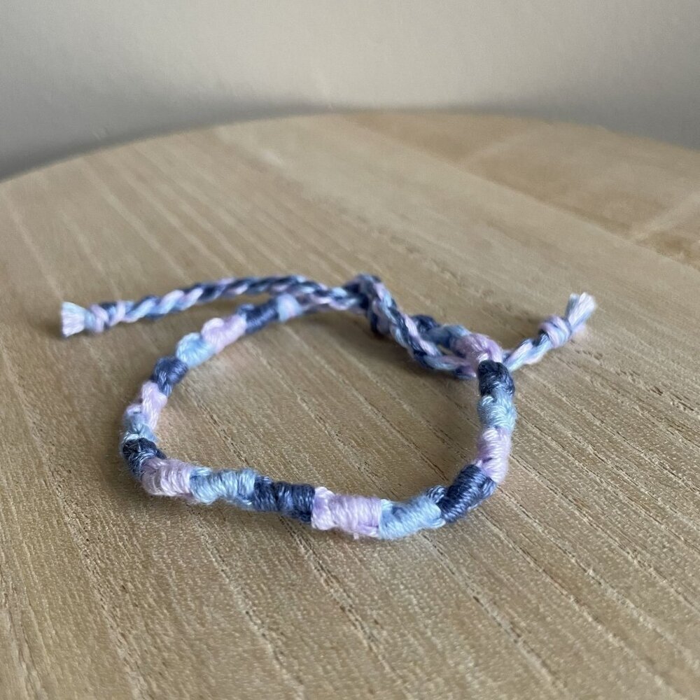 Evadne Bracelet, anklet, trendy, comfortable, tie, embroidery thread, woven, gif